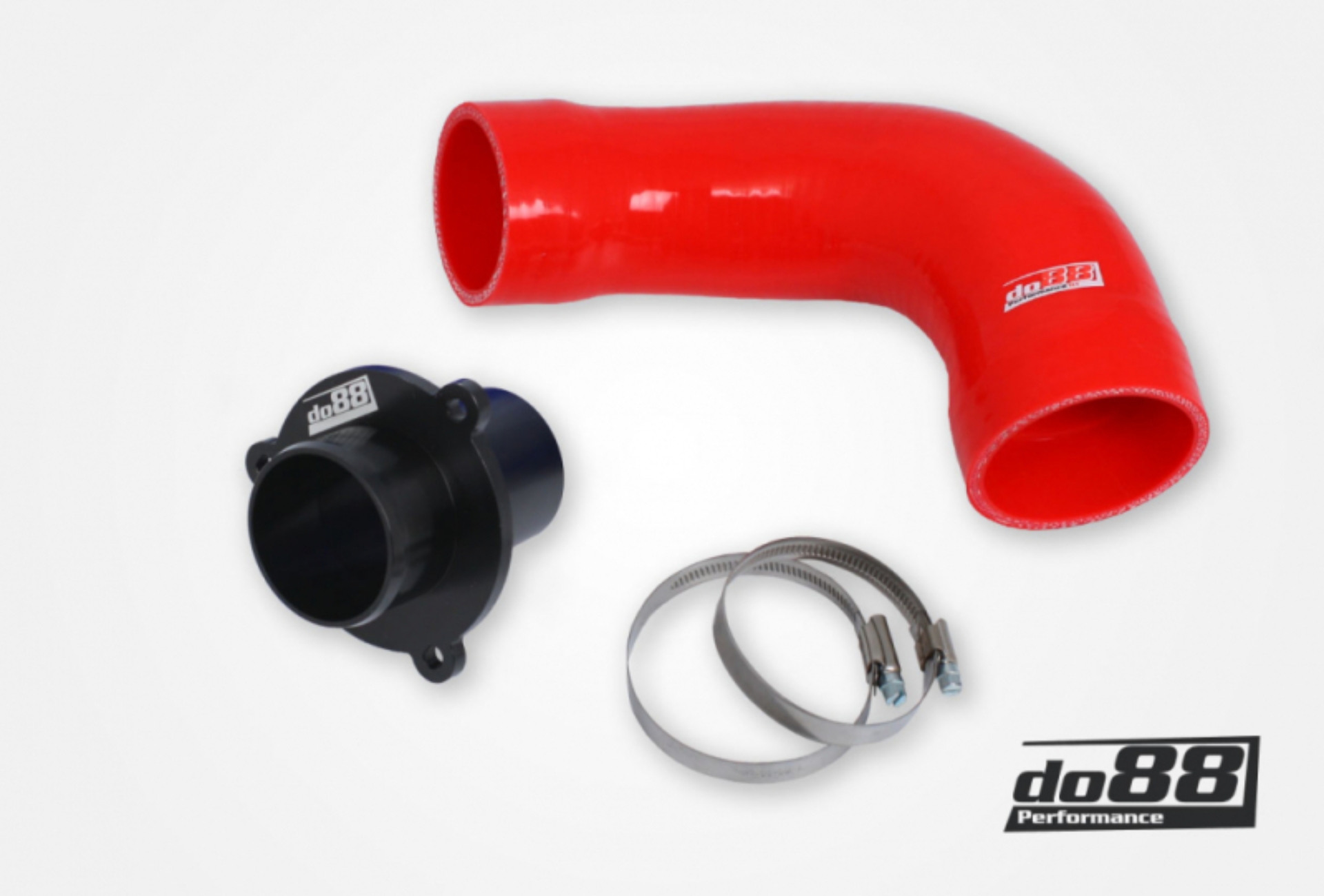 Picture of do88 VAG 1.8 2.0 TSI (MQB) Turbo Muffler Delete do88 TR-340 Red Hose