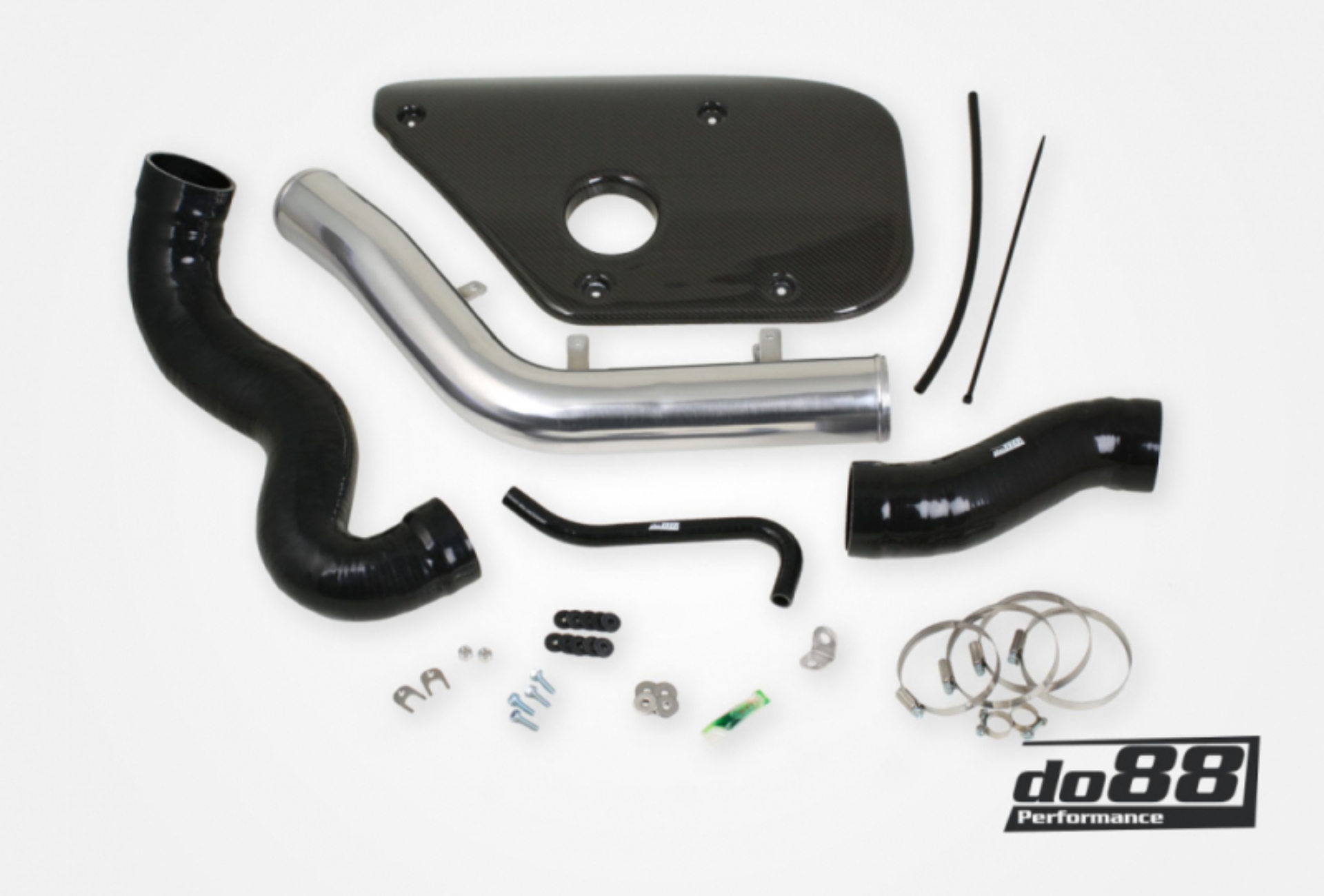 Picture of do88 Volvo S60 V60 V70 T6 Inlet Pipe Black Hoses Carbon fiber cover