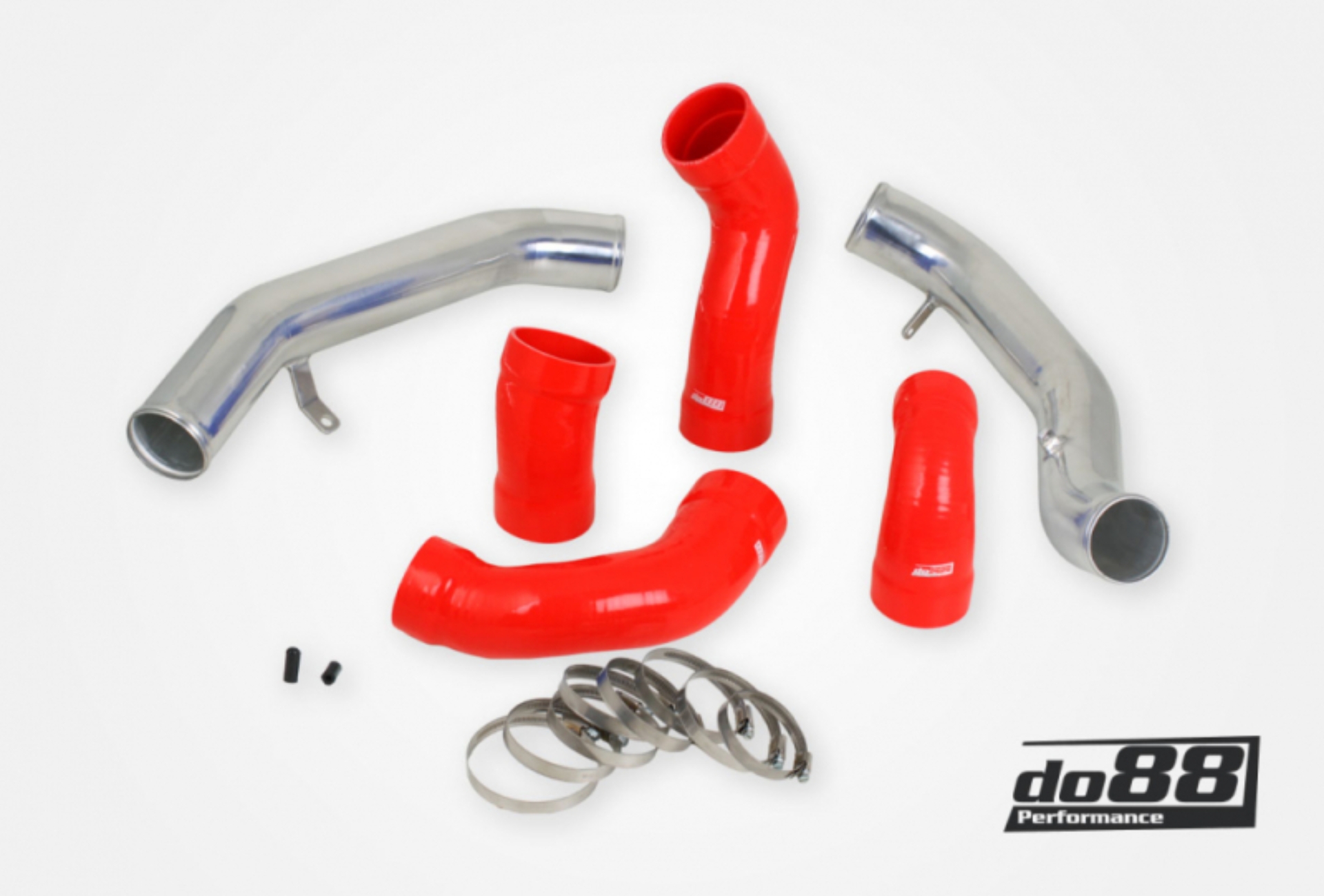 Picture of do88 Volvo S60 V60 XC60 V70 XC70 S80 3.0L T6 Pressure Pipes w/Red Hoses