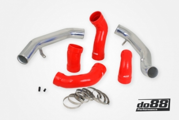 Picture of do88 Volvo S60 V60 XC60 V70 XC70 S80 3.0L T6 Pressure Pipes w/Red Hoses