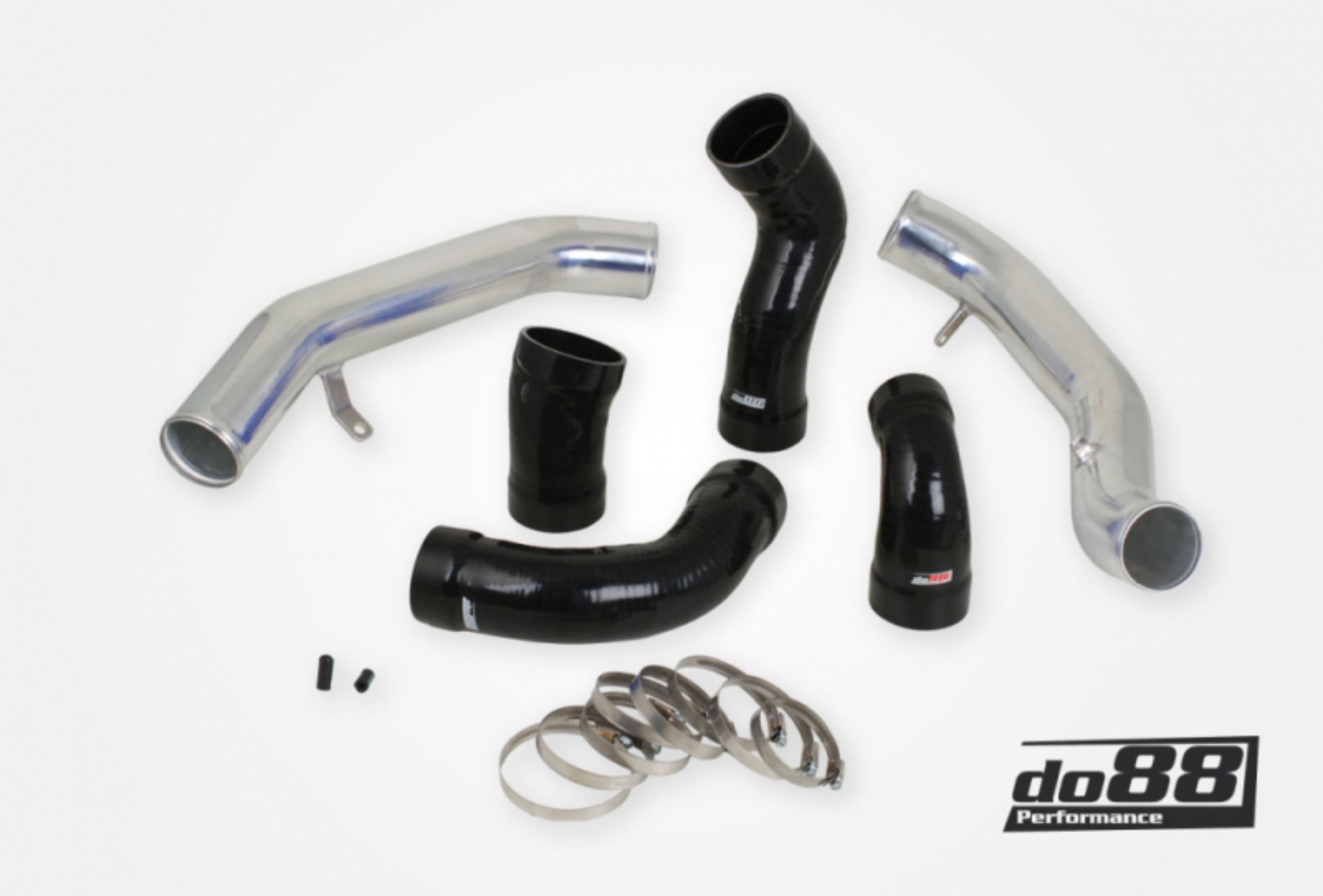 Picture of do88 Volvo S60 V60 XC60 V70 XC70 S80 3.0L T6 Pressure Pipes w/Black Hoses