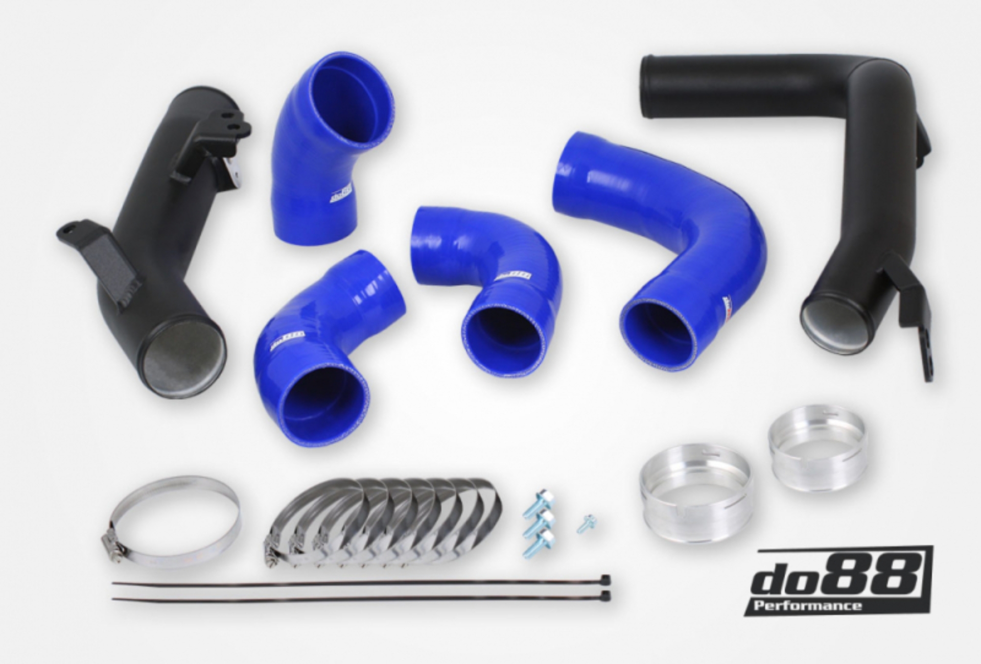 Picture of do88 Volvo S60 V60 XC60 V90 S90 XC90 SPA Pressure Pipes Petrol do88 Intercooler Blue Hoses