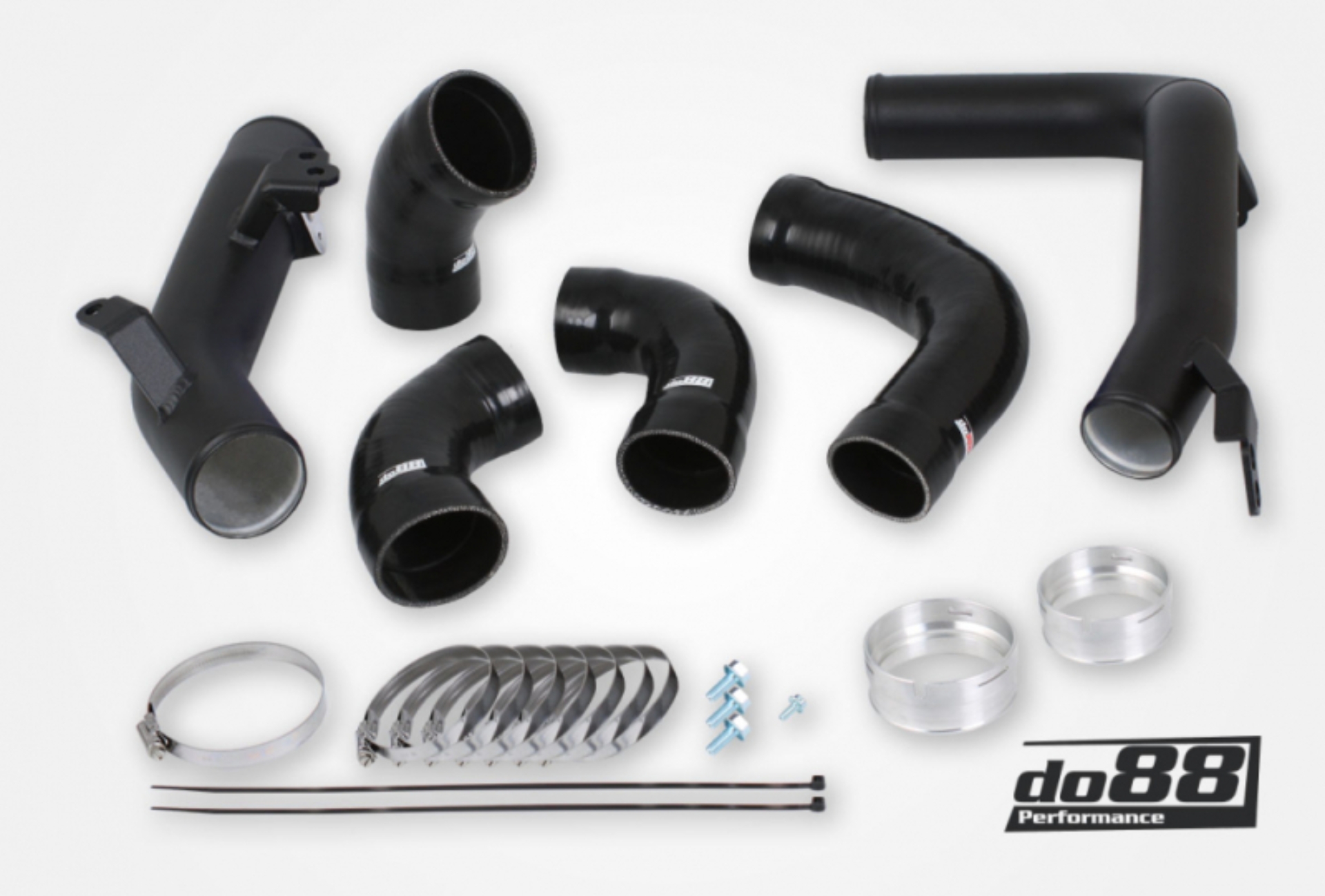 Picture of do88 Volvo S60 V60 XC60 V90 S90 XC90 SPA Pressure Pipes Petrol do88 Intercooler Black Hoses