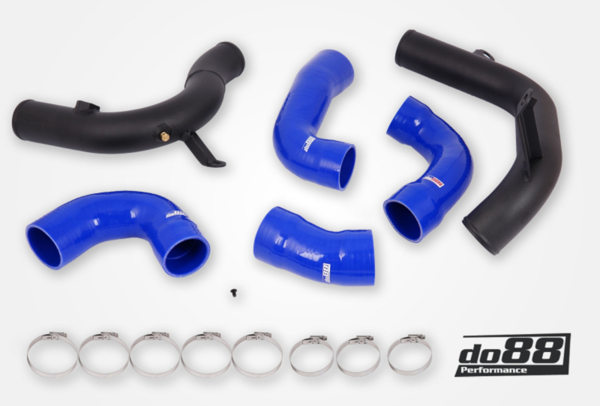 Picture of do88 Audi/Seat/Skoda/Volkswagen 1.8T/2.0T (MQB) OEM Intercooler Pressure Pipes w/Blue Hoses