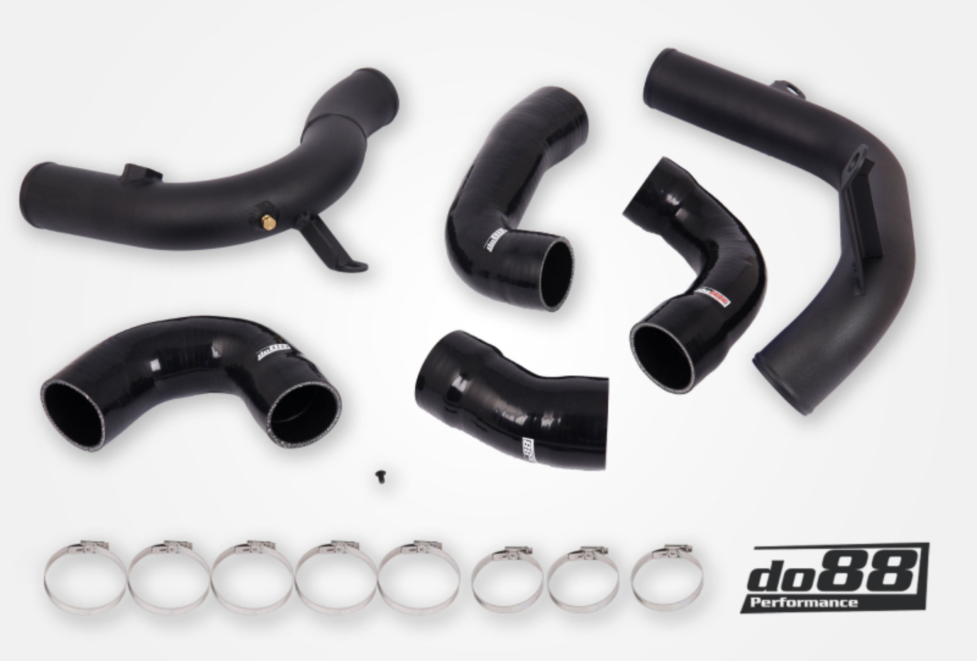 Picture of do88 Audi/Seat/Skoda/Volkswagen 1.8T/2.0T (MQB) OEM Intercooler Pressure Pipes w/Black Hoses