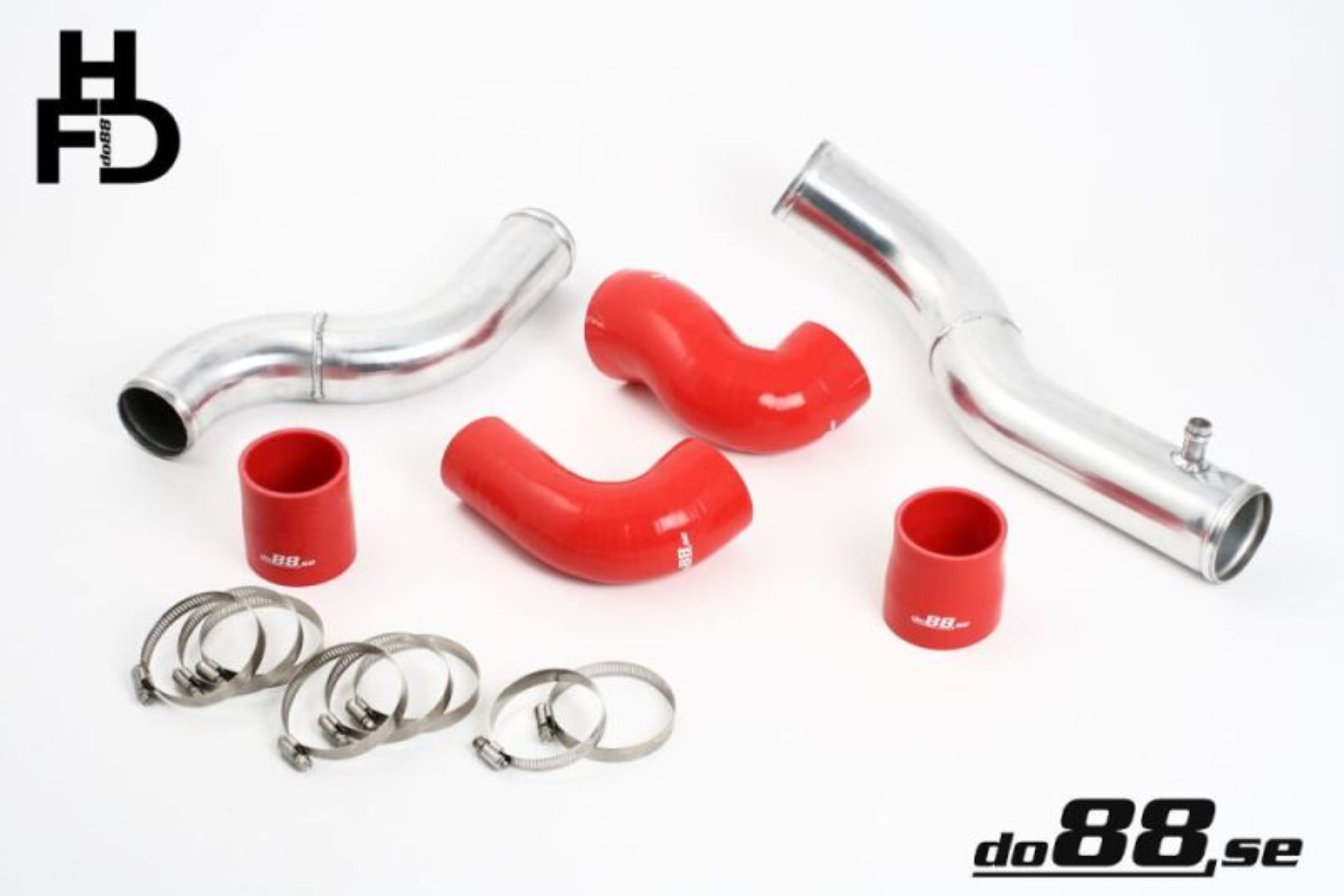 Picture of do88 Volvo 7/940 Turbo Top Connection Pipe Kit Red Hoses standard Throttle Body