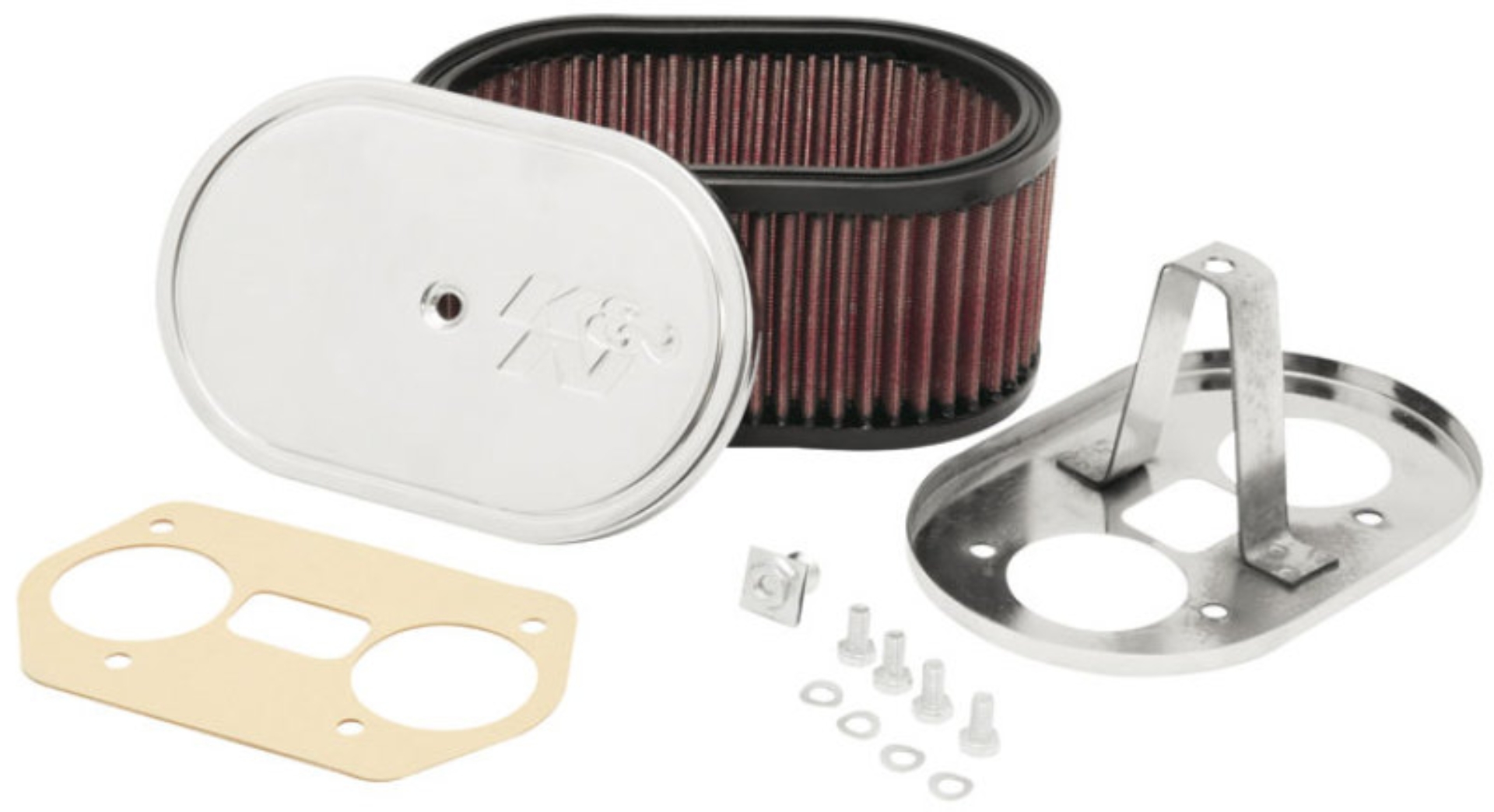 Picture of K&N Custom Oval Red Race Filter 7in L x 4-1/2in W 3-1/4in H