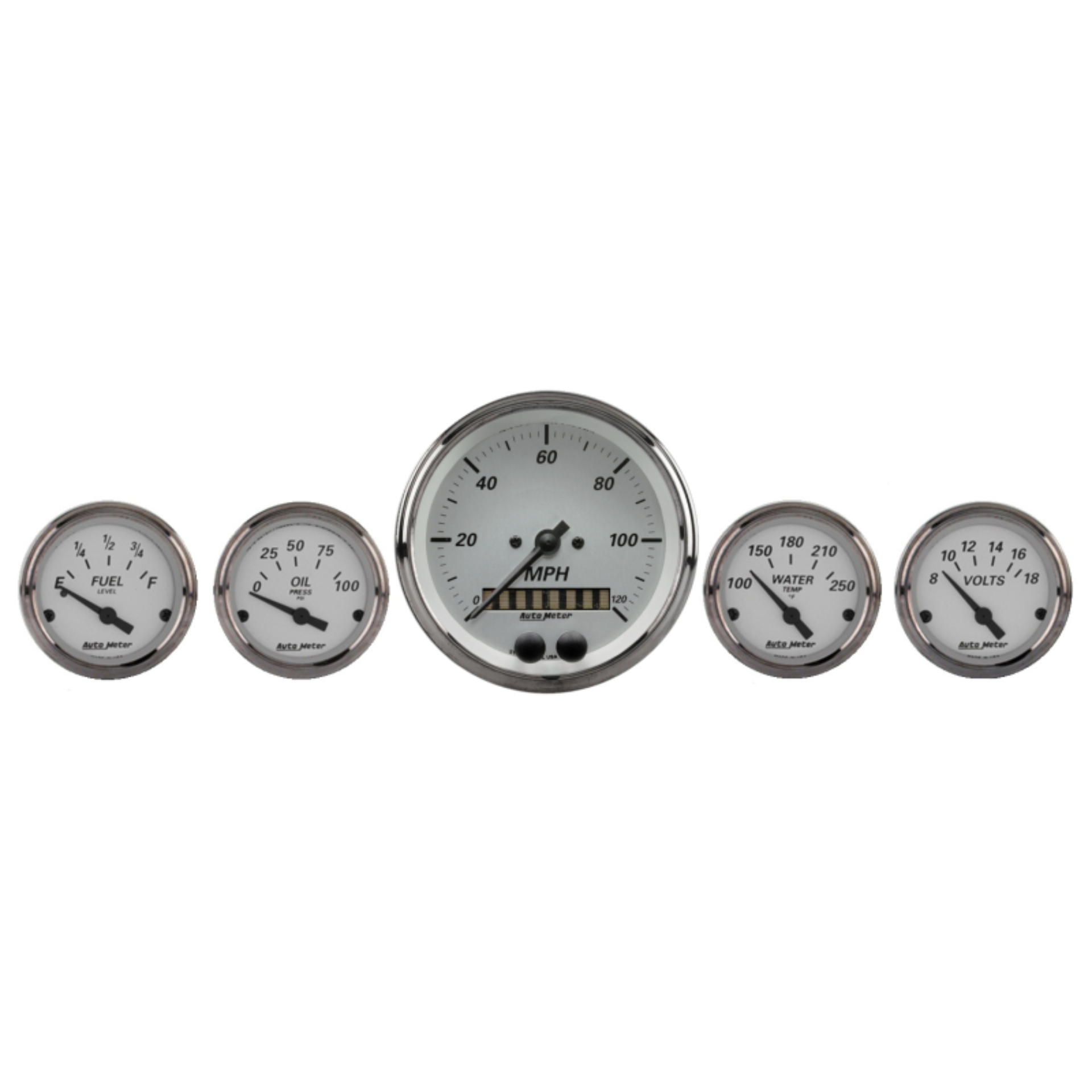 Picture of AutoMeter American Platinum 5PC. (3-3/8in. & 2-1/16in.) GPS Speedometer Gauge Kit