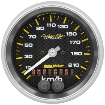 Picture of Autometer Carbon Fiber 3-3/8in. 0-225KM/H (GPS) Speedometer Gauge