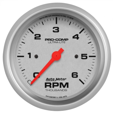 Picture of AutoMeter Ultra-Lite 3-3/8in. 0-6K RPM In-Dash Tachometer Gauge