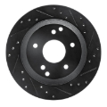 Picture of R1 88-94 Chevrolet Corvette Front Left Drilled & Slotted Black Brake Rotor