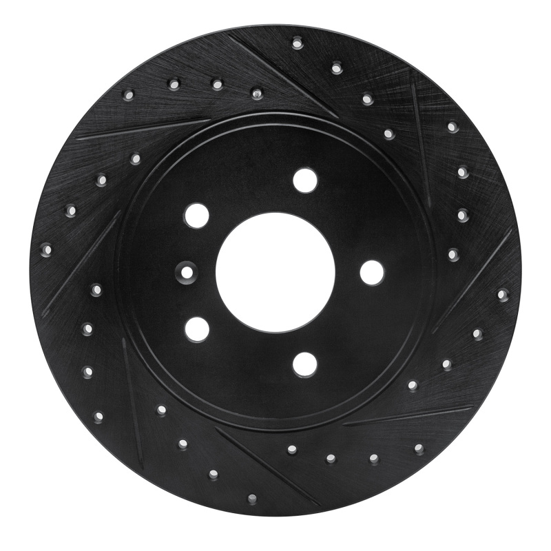 Picture of R1 05-05 Buick Terraza Rear Right Drilled & Slotted Black Brake Rotor