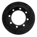 Picture of R1 80-94 Ford F-350 4WD (Excl Super Duty) Front Right Drilled & Slotted Black Brake Rotor