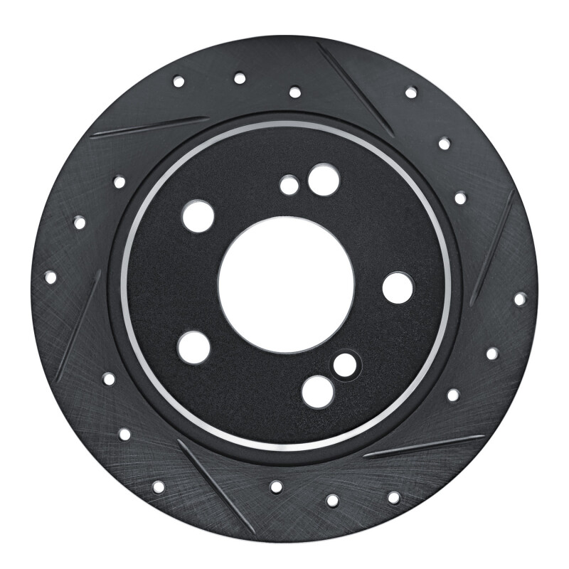 Picture of R1 90-95 Mercedes-Benz 300SL Rear Right Drilled & Slotted Black Brake Rotor