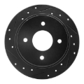Picture of R1 90-92 Infiniti M30 Rear Left Drilled & Slotted Black Brake Rotor