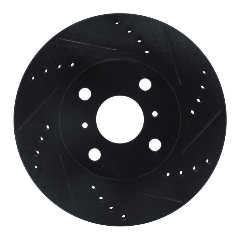 Picture of R1 06-19 Scion IQ Front Right Drilled & Slotted Black Brake Rotor