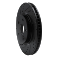 Picture of R1 86-97 Toyota Supra Rear Left Drilled & Slotted Black Brake Rotor