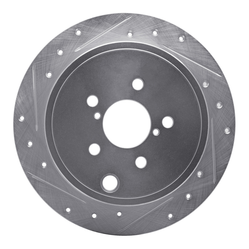 Picture of R1 08-15 Subaru Impreza Rear Left Drilled & Slotted Silver Brake Rotor