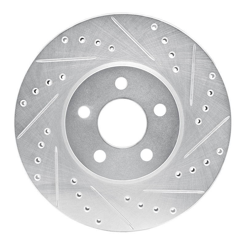 Picture of R1 01-10 Chrysler PT Cruiser Front Right Drilled & Slotted Silver Brake Rotor