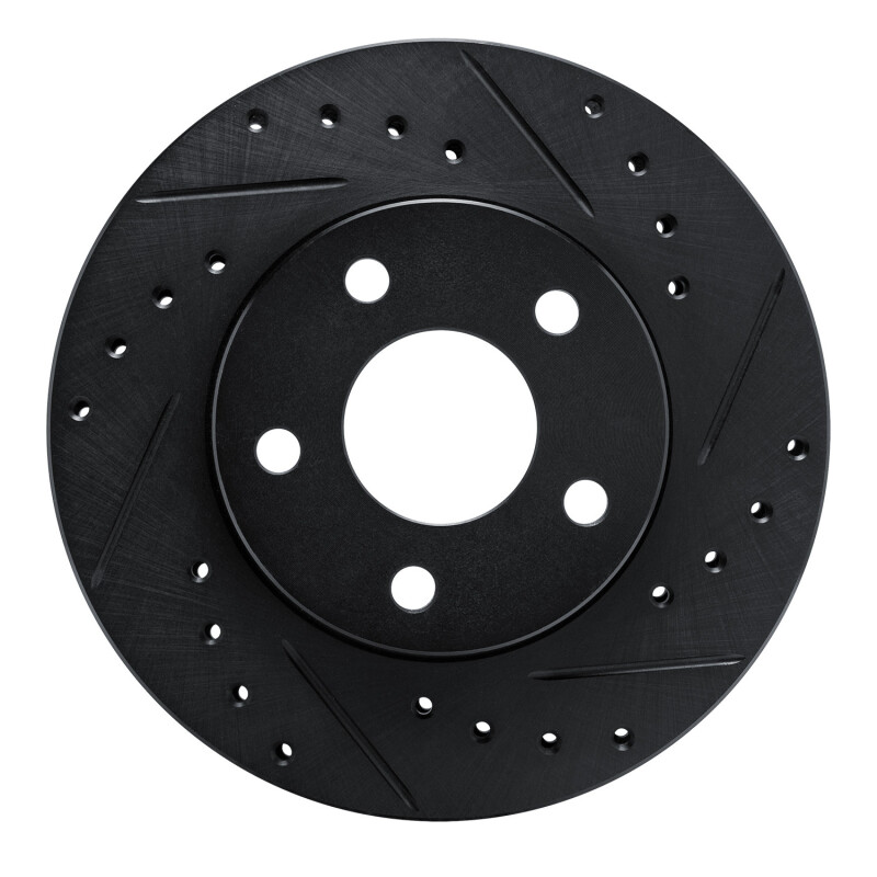 Picture of R1 82-84 Buick SKYHAWK Front Right Drilled & Slotted Black Brake Rotor