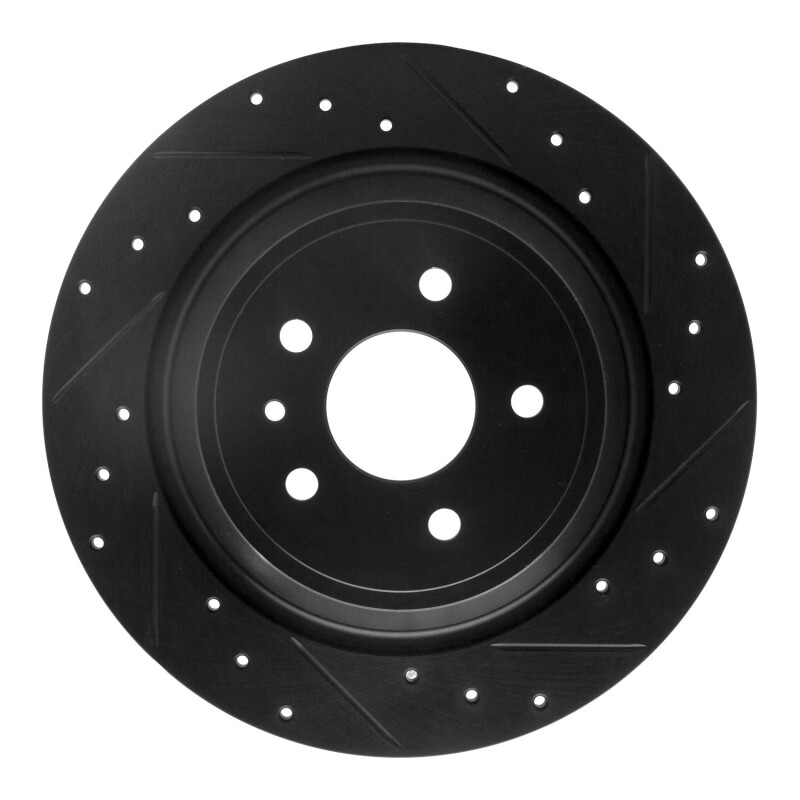Picture of R1 13-20 Ford Escape Rear Right Drilled & Slotted Black Brake Rotor