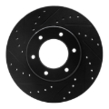 Picture of R1 93-98 Toyota T100 Front Left Drilled & Slotted Black Brake Rotor
