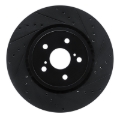 Picture of R1 21-25 Toyota RAV4 Prime (Plug-in Hybrid) Front Right Drilled & Slotted Black Brake Rotor