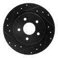 Picture of R1 99-03 Renault SCENIC (Mexico) Rear Left Drilled & Slotted Black Brake Rotor