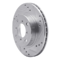 Picture of R1 95-02 Suzuki Esteem Front Right Drilled & Slotted Silver Brake Rotor