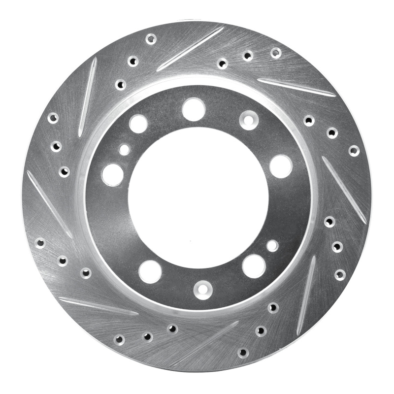 Picture of R1 87-89 Porsche 944 Except Turbo Rear Left Drilled & Slotted Silver Brake Rotor