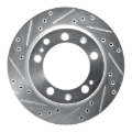Picture of R1 87-89 Porsche 944 Except Turbo Rear Left Drilled & Slotted Silver Brake Rotor