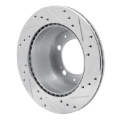 Picture of R1 87-89 Porsche 944 Except Turbo Rear Left Drilled & Slotted Silver Brake Rotor