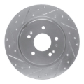 Picture of R1 19-25 Hyundai SANTA FE Rear Left Drilled & Slotted Silver Brake Rotor