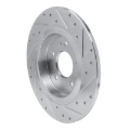 Picture of R1 19-25 Hyundai SANTA FE Rear Left Drilled & Slotted Silver Brake Rotor