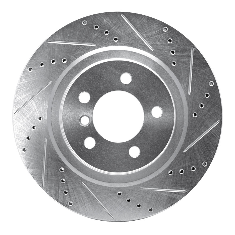 Picture of R1 06-09 Land Rover Range Rover Front Right Drilled & Slotted Silver Brake Rotor