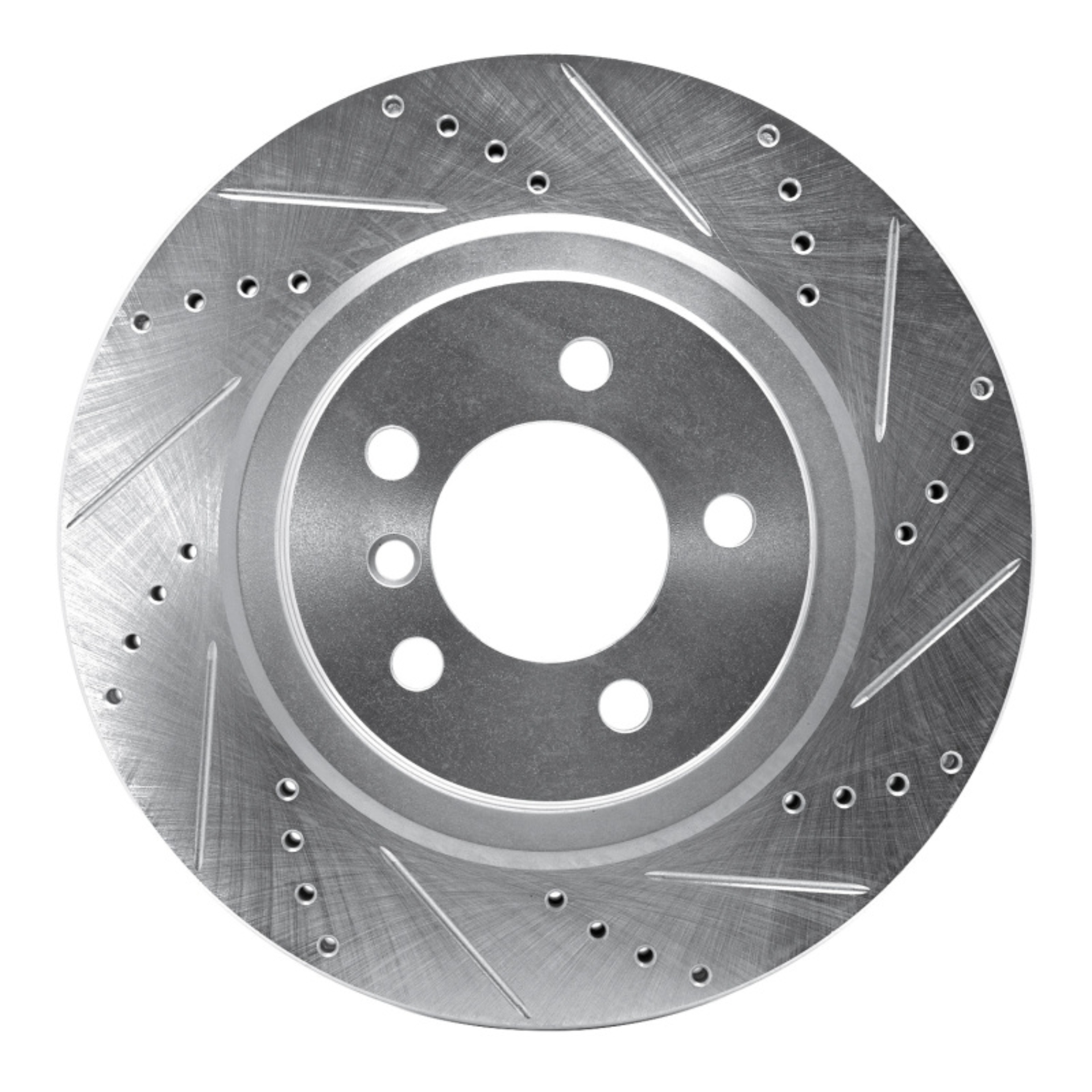 Picture of R1 06-09 Land Rover Range Rover Front Right Drilled & Slotted Silver Brake Rotor