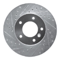 Picture of R1 86-89 Jaguar XJ12 Front Left Drilled & Slotted Silver Brake Rotor