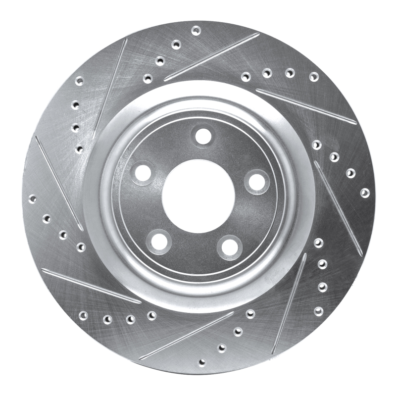 Picture of R1 14-21 Jaguar F-Type Rear Left Drilled & Slotted Silver Brake Rotor