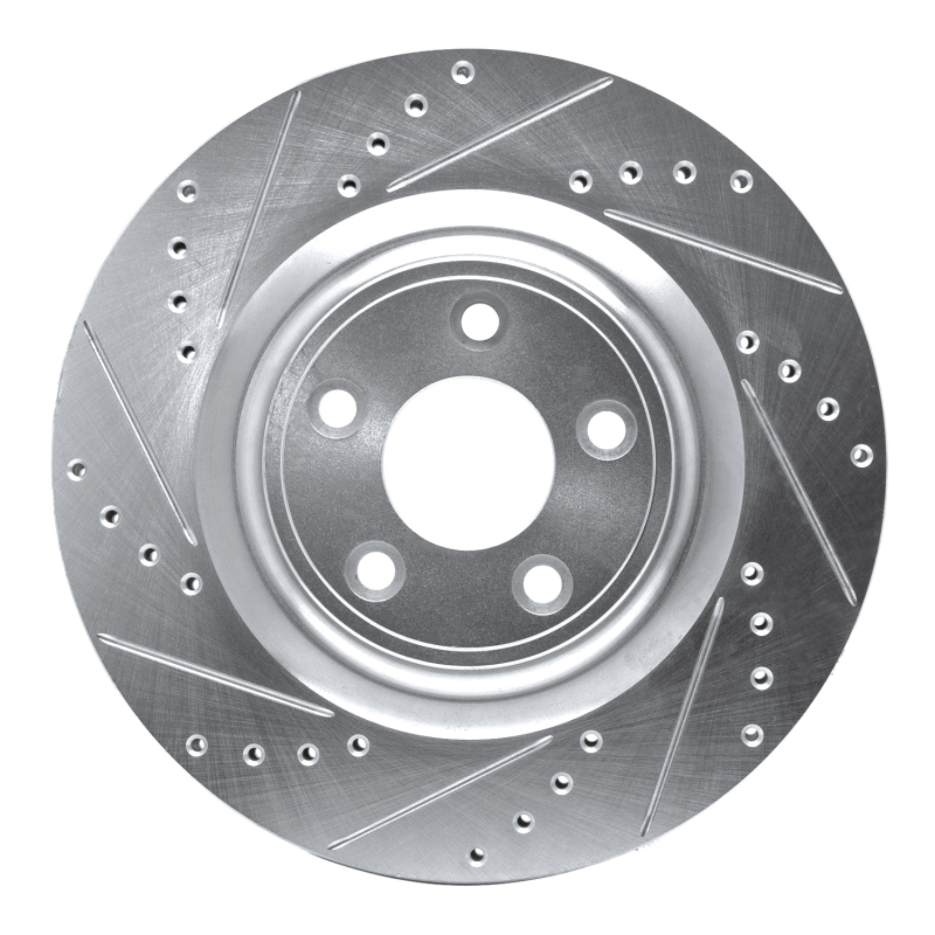 Picture of R1 14-21 Jaguar F-Type Rear Left Drilled & Slotted Silver Brake Rotor