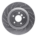 Picture of R1 16-24 Jaguar XF Rear Left Drilled & Slotted Silver Brake Rotor