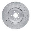 Picture of R1 21-25 Jaguar F-Pace Front Left Drilled & Slotted Silver Brake Rotor