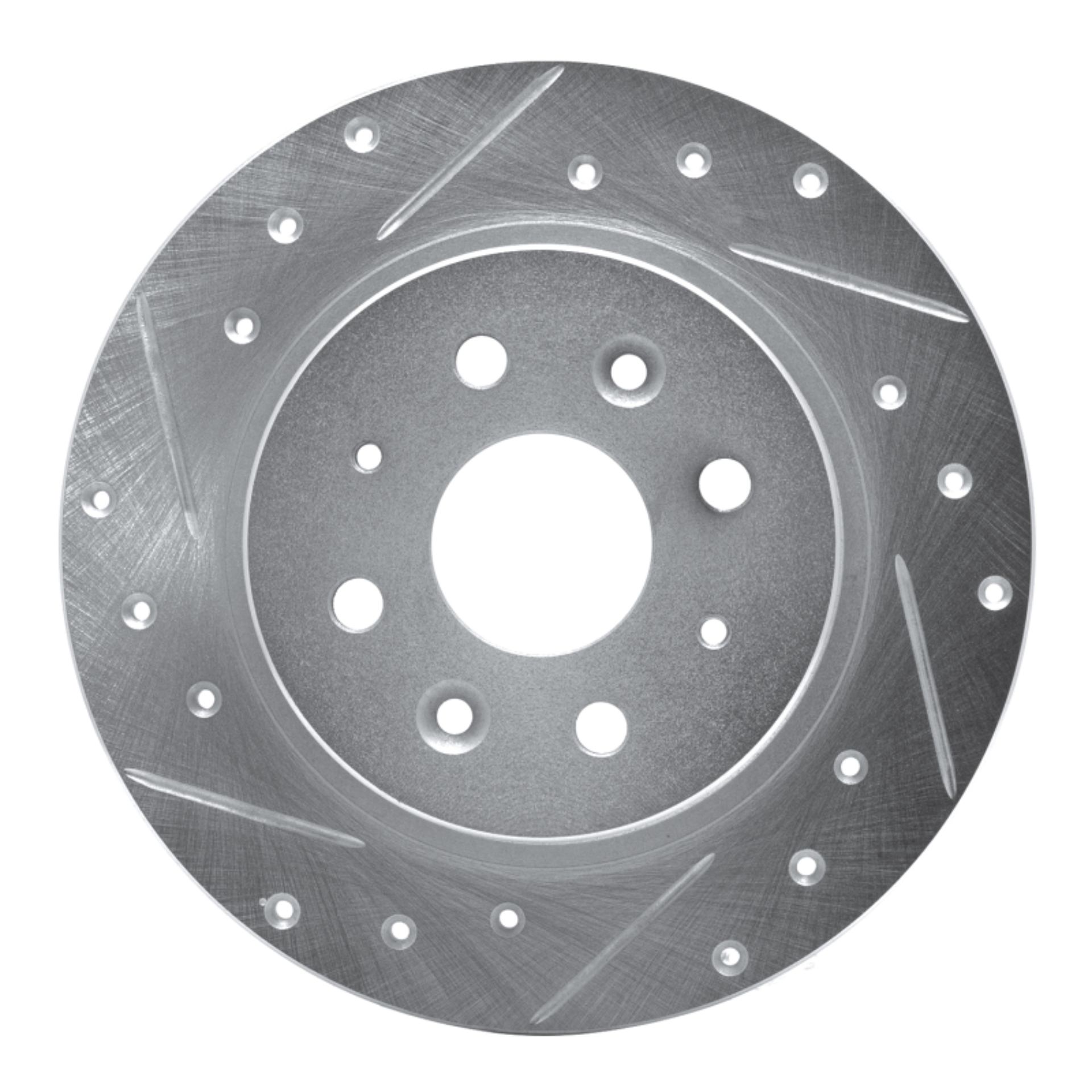 Picture of R1 98-03 Kia SEPHIA Rear Left Drilled & Slotted Silver Brake Rotor