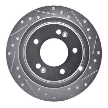 Picture of R1 04-06 Kia AMANTI Rear Right Drilled & Slotted Silver Brake Rotor