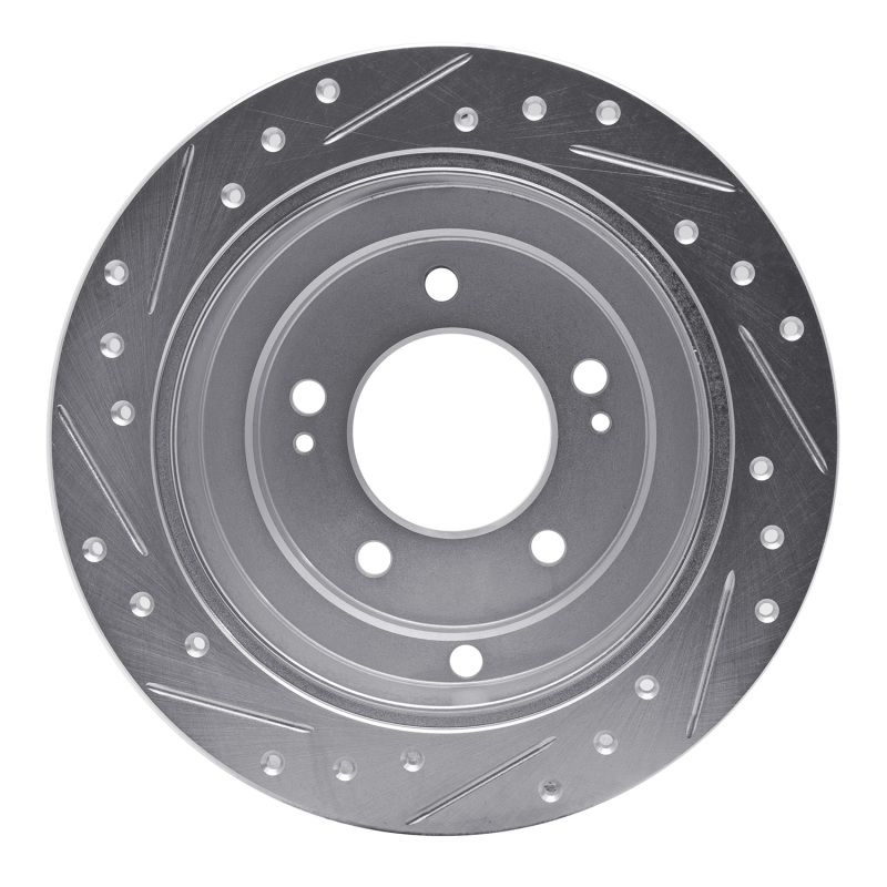 Picture of R1 04-06 Kia AMANTI Rear Right Drilled & Slotted Silver Brake Rotor