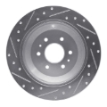 Picture of R1 09-10 Kia BORREGO Rear Right Drilled & Slotted Silver Brake Rotor