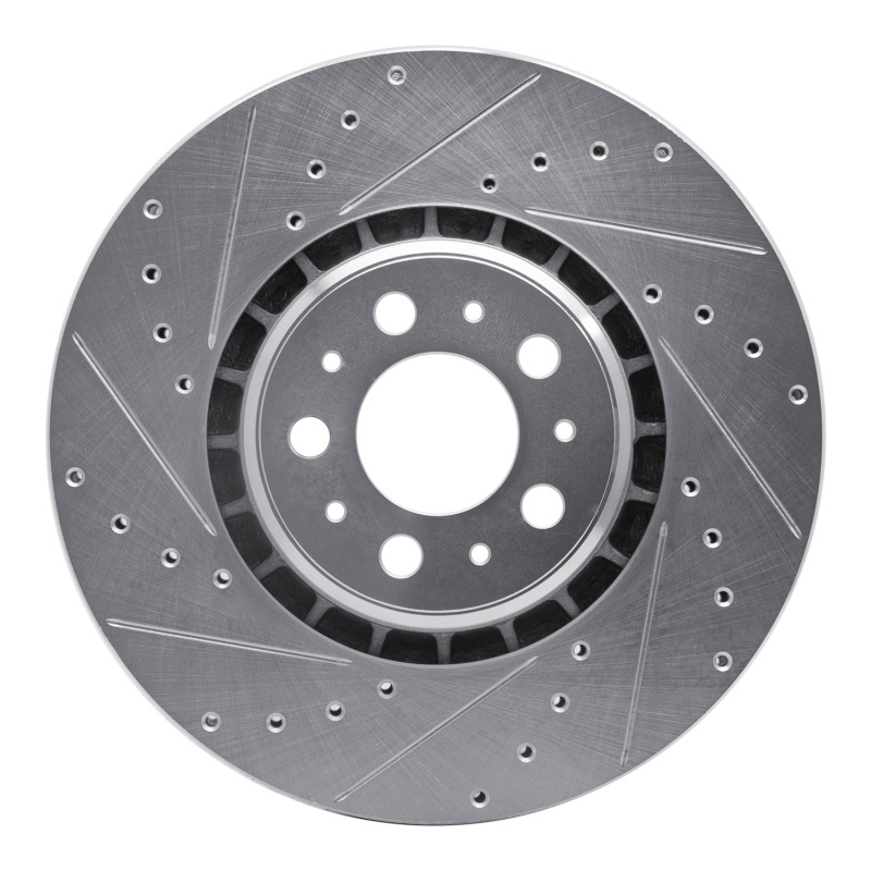 Picture of R1 03-09 Volvo XC90 Front Left Drilled & Slotted Silver Brake Rotor