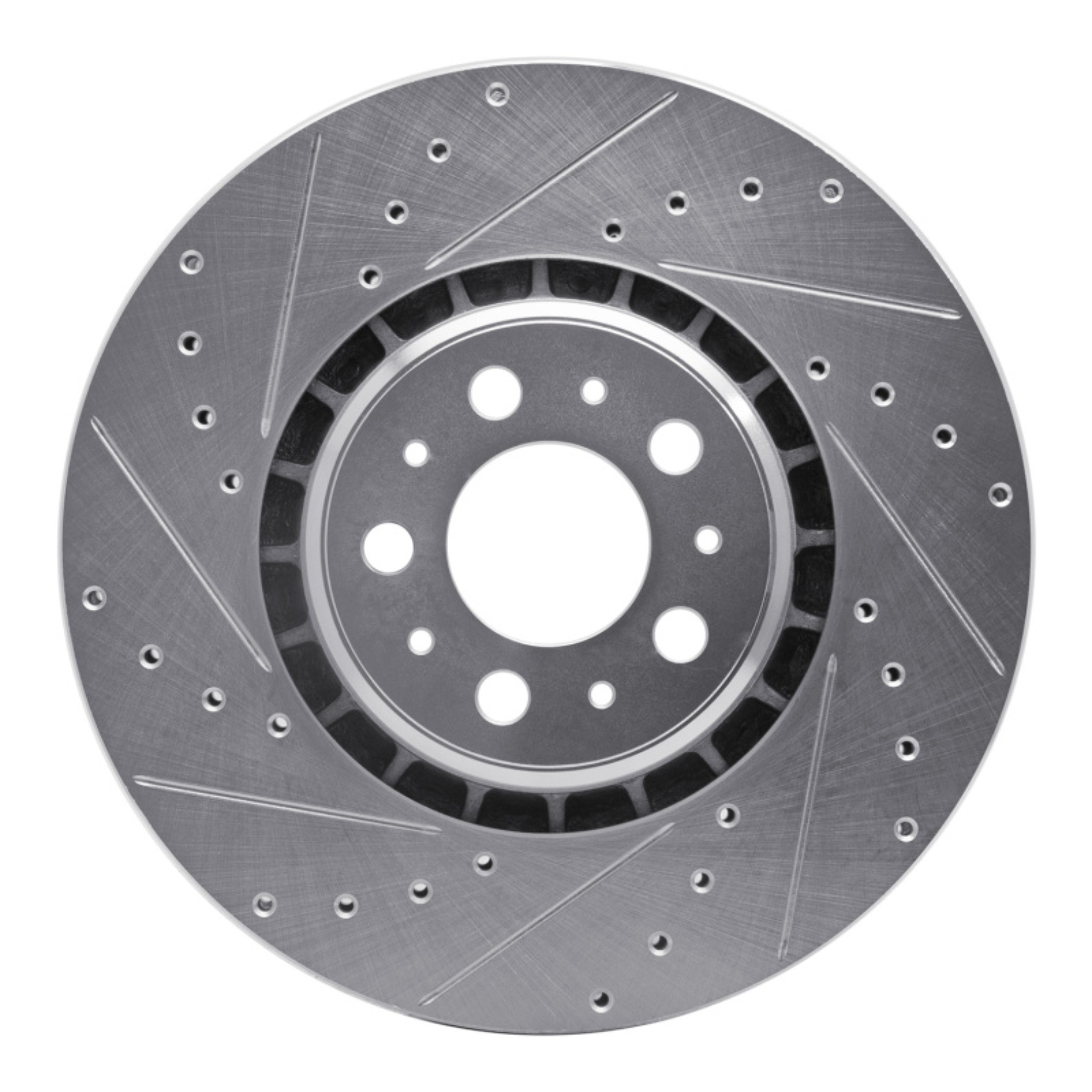 Picture of R1 03-09 Volvo XC90 Front Left Drilled & Slotted Silver Brake Rotor