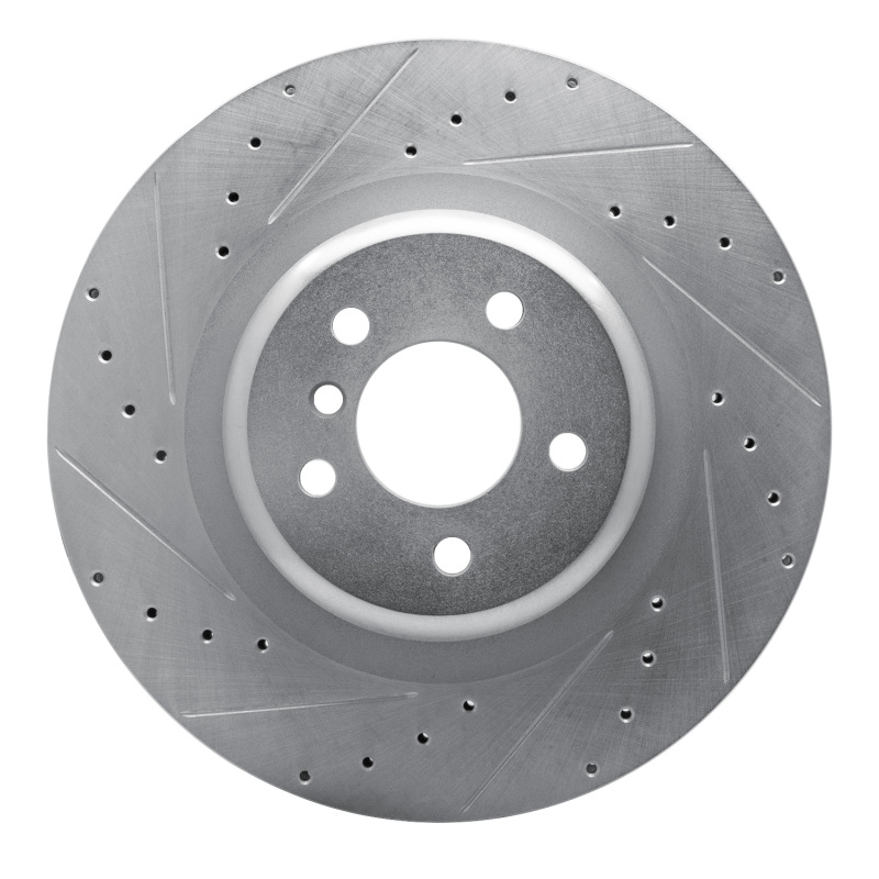 Picture of R1 10-14 BMW X5 Rear Left Drilled & Slotted Silver Brake Rotor