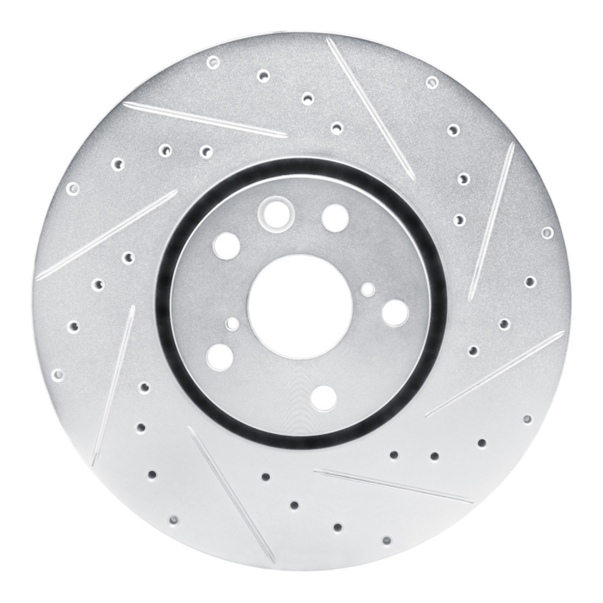 Picture of R1 19-25 BMW 228I xDrive Gran Coupe Right Front Drilled & Slotted Silver Brake Rotor