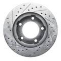 Picture of R1 80-93 Dodge Ramcharger 4WD Front Right Drilled & Slotted Silver Brake Rotor